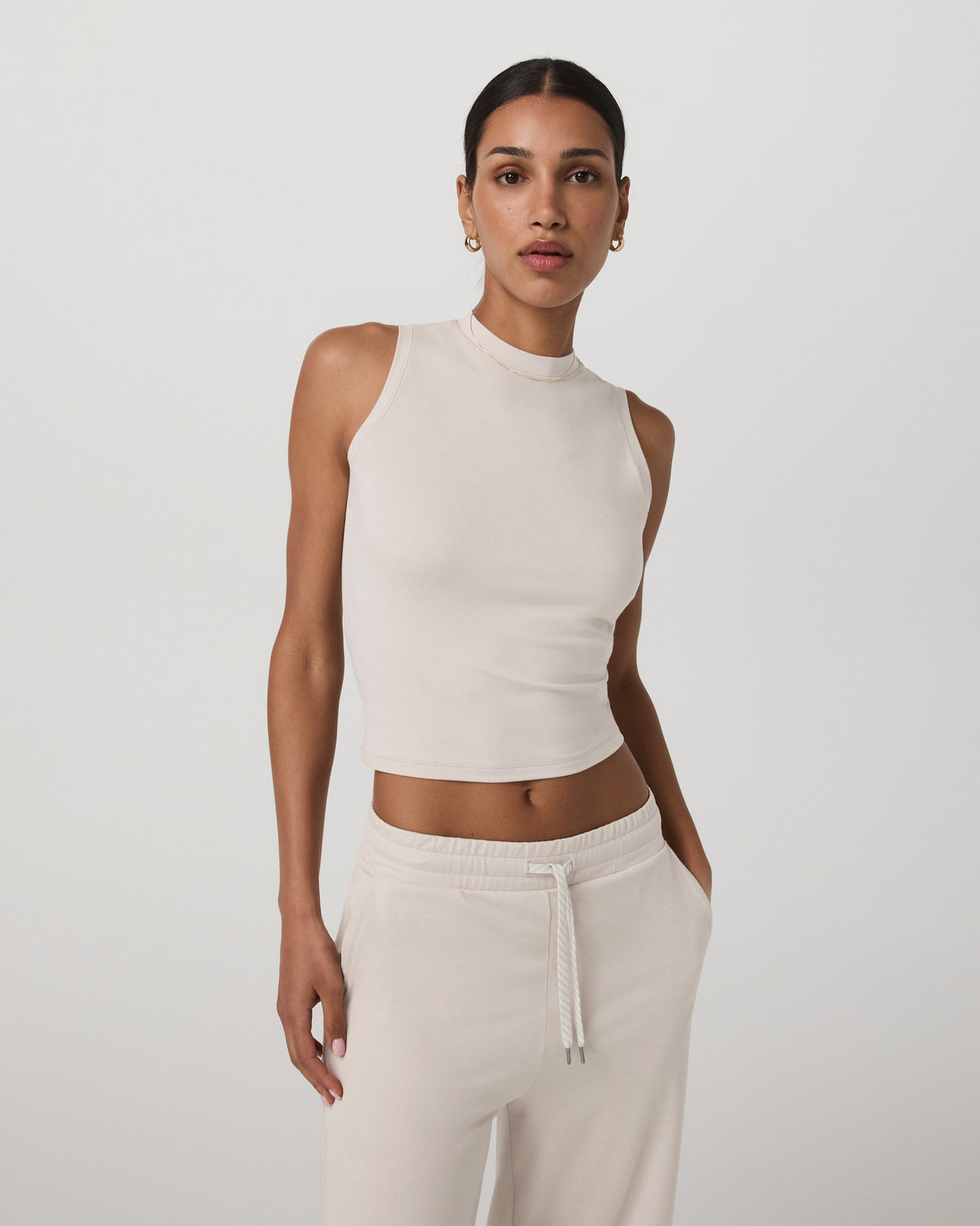Halo Muscle Tank Women's Ecru Heather Tank Top | Vuori outlet - US 8718