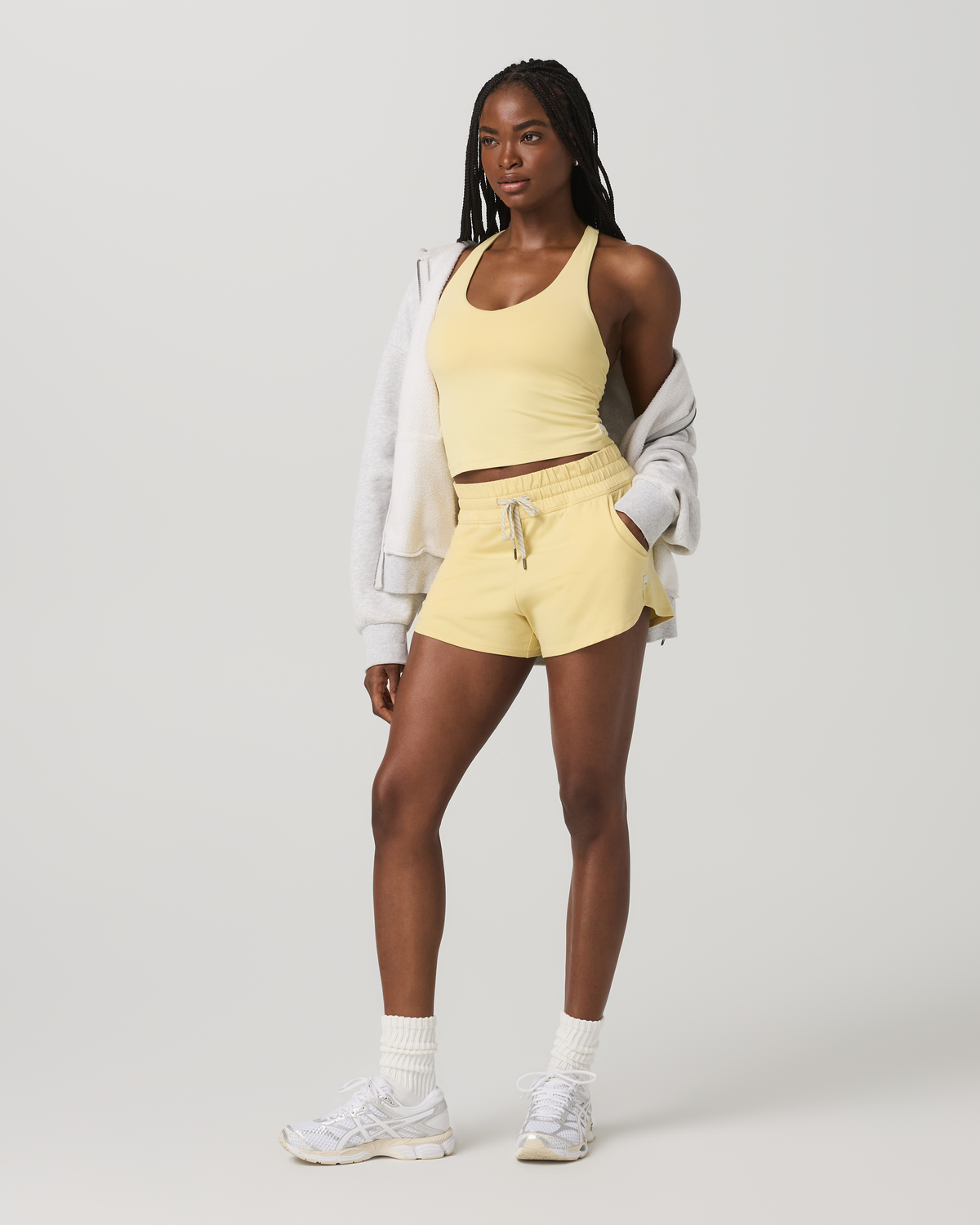 Halo Performance Crop Tank 2.0 Lemon Snap Heather Top | Vuori online - US 3550