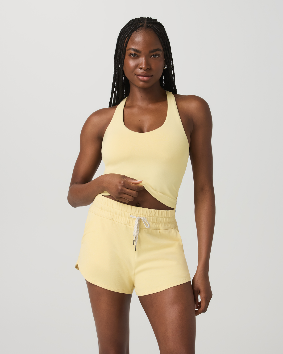Halo Performance Crop Tank 2.0 Lemon Snap Heather Top | Vuori online - US 3550