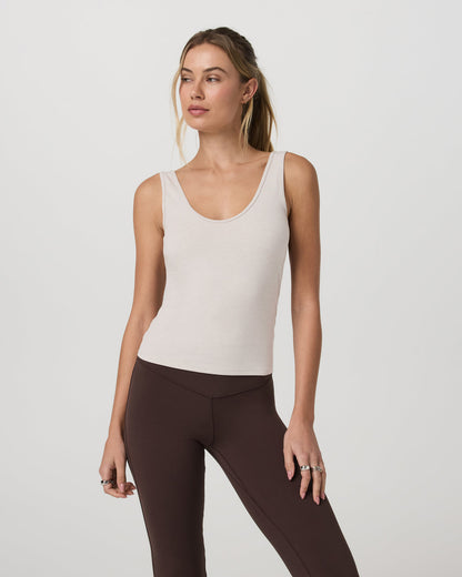Pose Twin Tank Women's Ecru Heather Tank Top | Vuori shop - US 4707