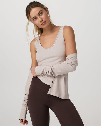 Pose Twin Tank Women's Ecru Heather Tank Top | Vuori shop - US 4707