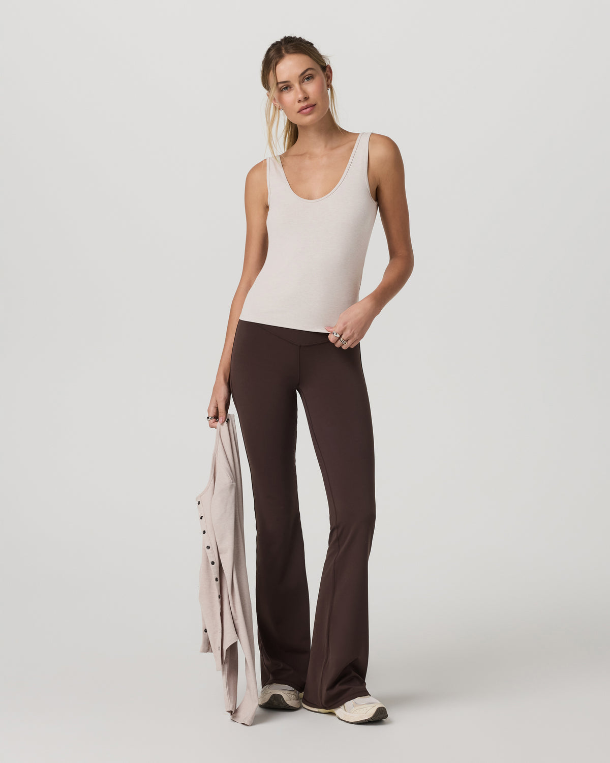 Pose Twin Tank Women's Ecru Heather Tank Top | Vuori shop - US 4707