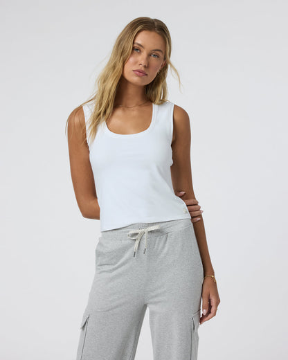 Halo Essential Scoop Tank White | Vuori discount - US 7146