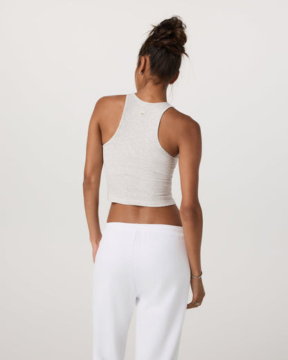 Pose Plyo Tank White Rib Tank Top with Built in Bra | Vuori outlet - US 8342