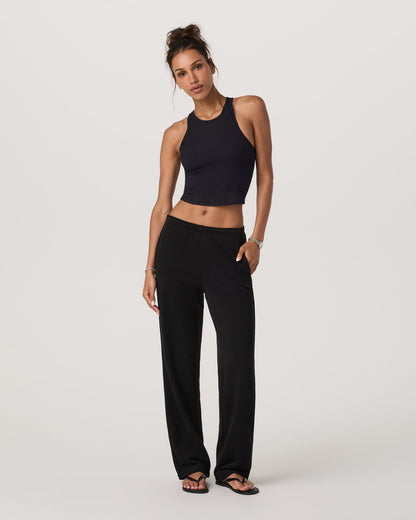 Pose Plyo Tank Black Crop Tank Top with Built in Bra | Vuori shop - US 5057