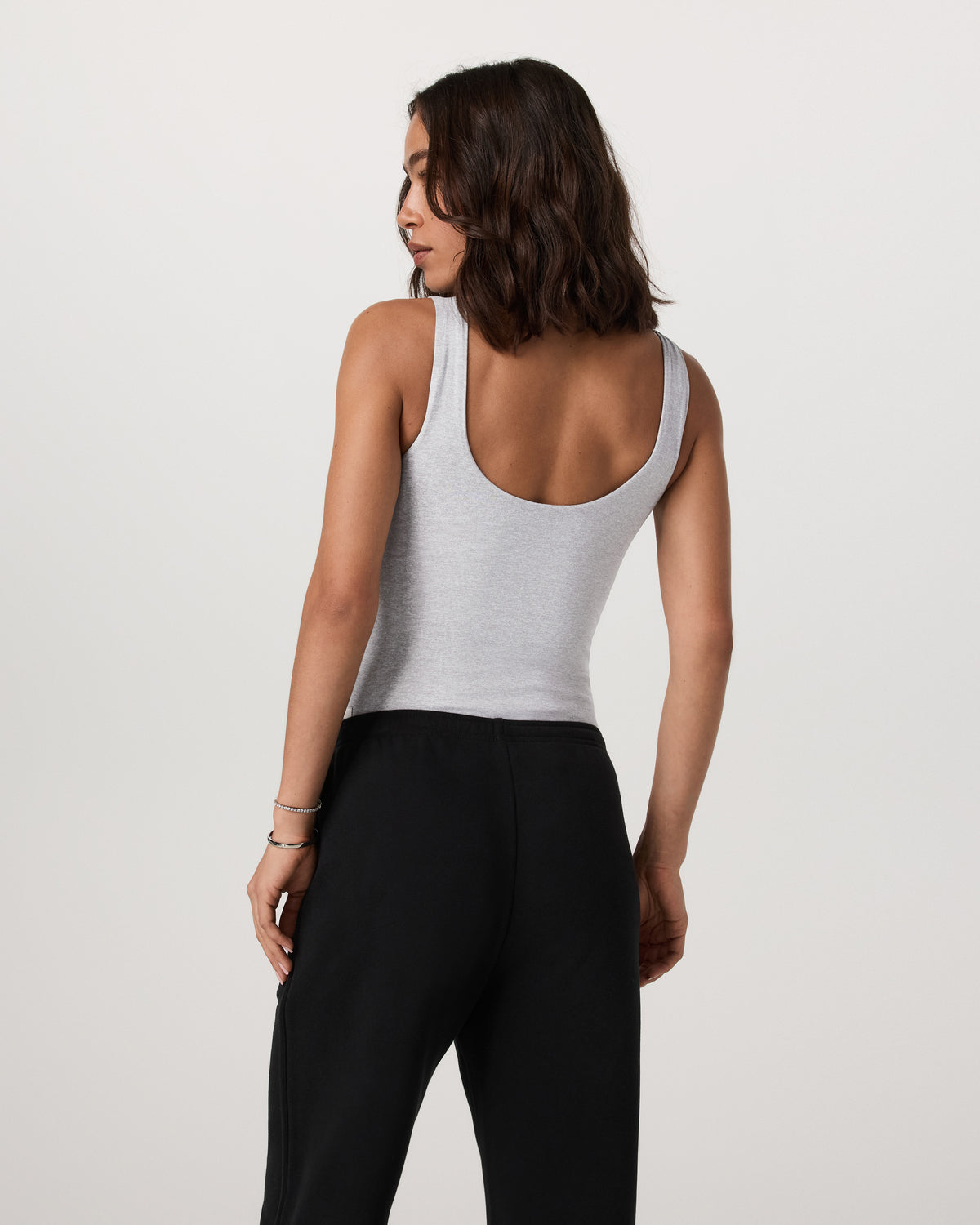 Sleeveless Halo Bodysuit Pale Grey Heather Bodysuit | Vuori for sale - US 5554