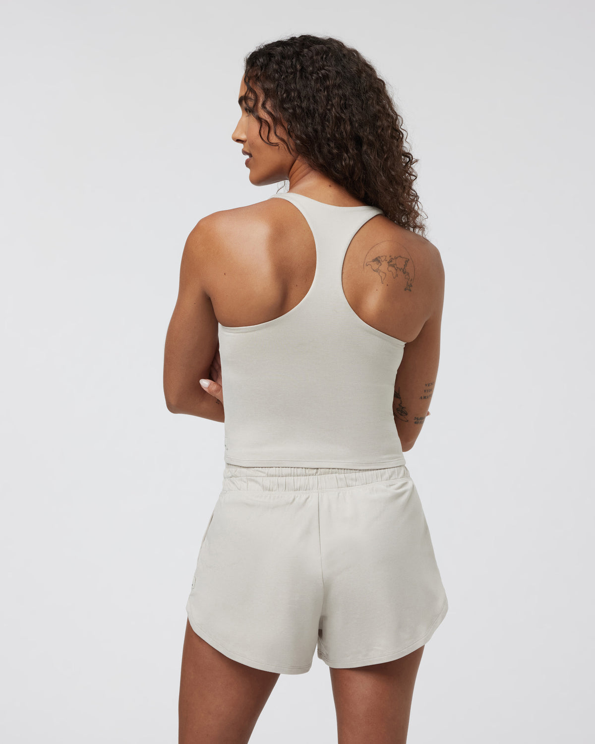 Halo Performance Crop 2.0 Ecru Heather Tank | Vuori for sale - US 2084