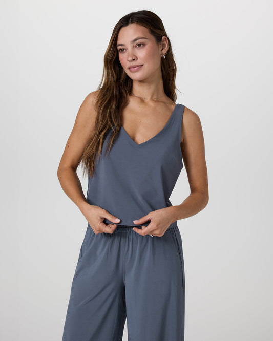 Villa Cropped Tank Azure | Vuori onsale - US 9052