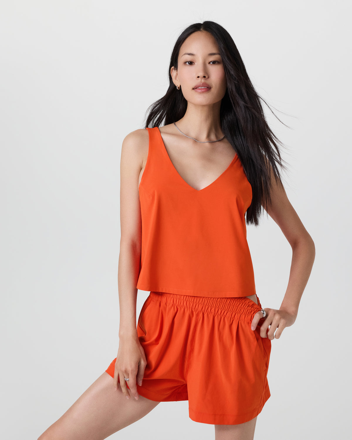 Villa Cropped Tank Bright Poppy | Vuori online - US 5740