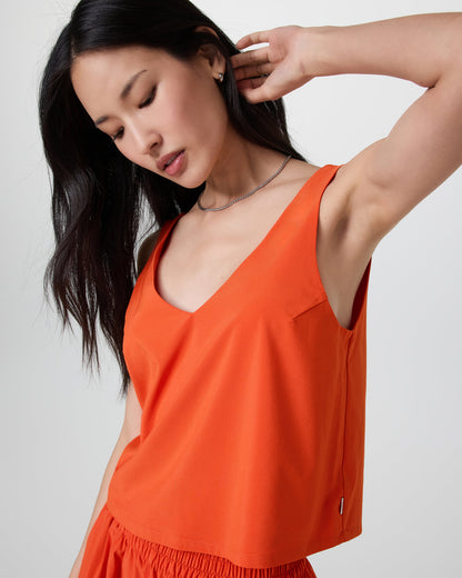 Villa Cropped Tank Bright Poppy | Vuori online - US 5740