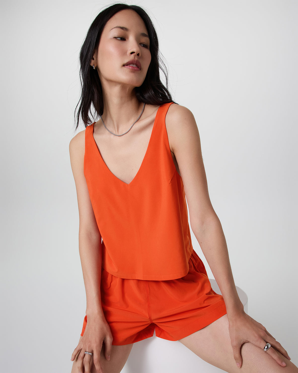 Villa Cropped Tank Bright Poppy | Vuori online - US 5740