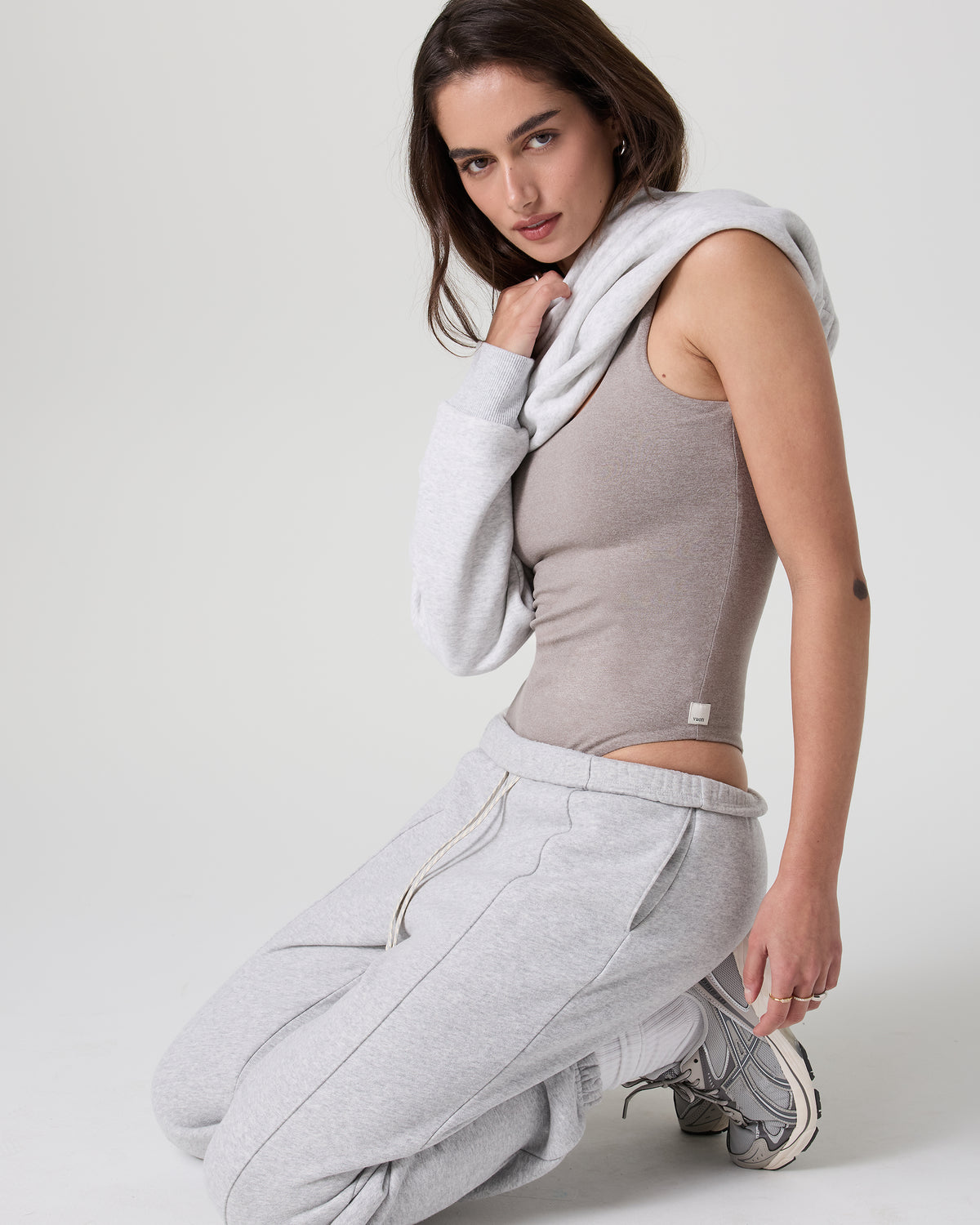 Sleeveless Halo Bodysuit Cobblestone Heather | Vuori discount - US 5067