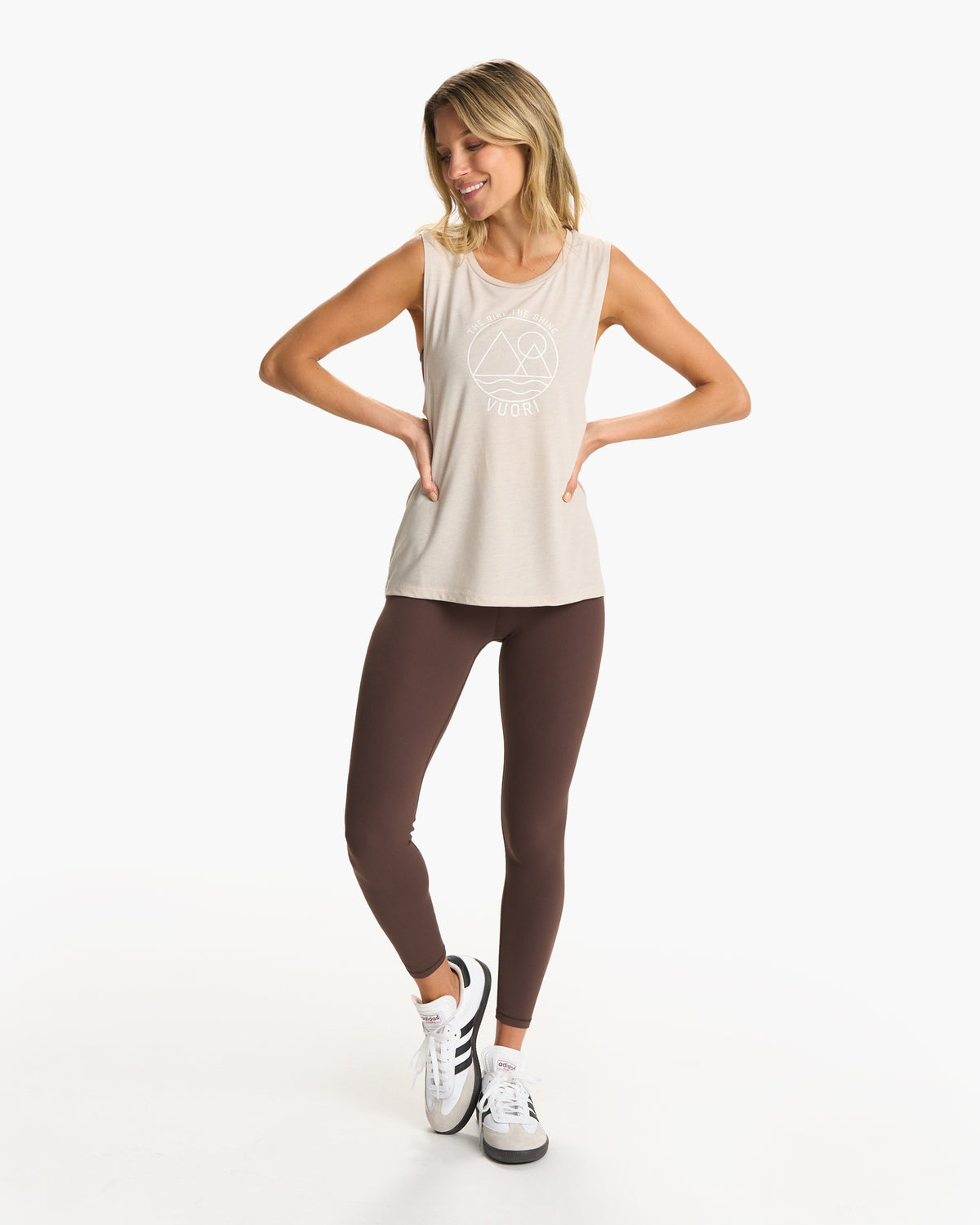 The Rise The Shine Tank Heather Dust | Vuori onsale - US 8659