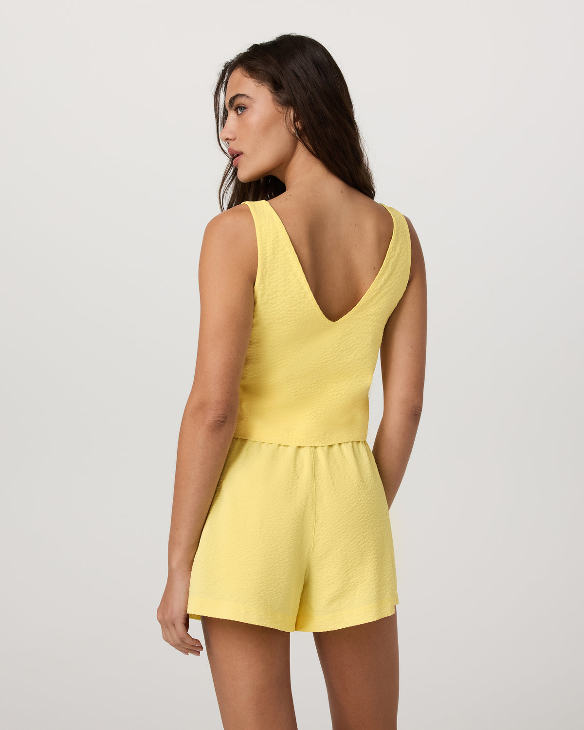 Villa Textured Crop Tank Sunlight | Vuori for sale - US 6919