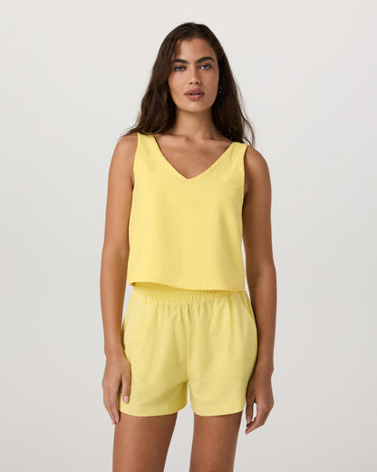 Villa Textured Crop Tank Sunlight | Vuori for sale - US 6919