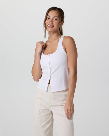 Pose Cardigan Tank White | Vuori onsale - US 1495