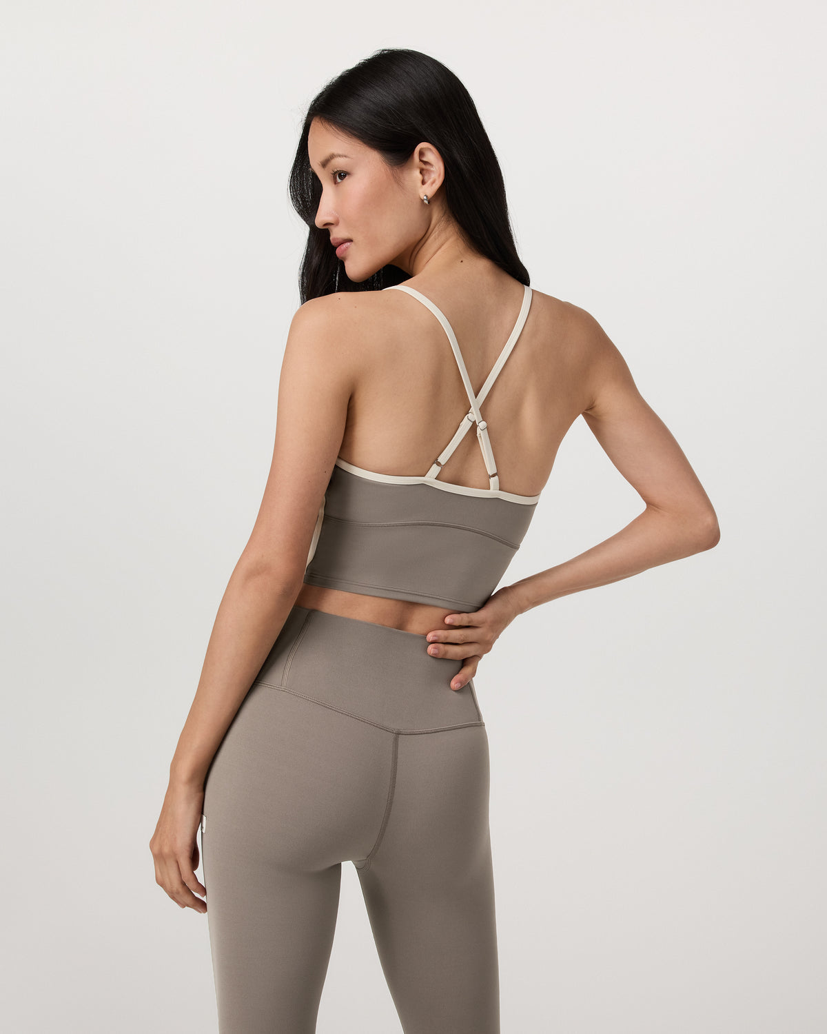 Vuori AllTheFeels™ Corset Tank Women's Smokey Taupe Top | Vuori for sale - US 6555