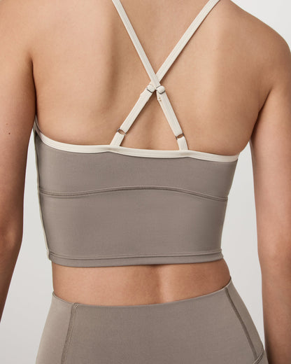 Vuori AllTheFeels™ Corset Tank Women's Smokey Taupe Top | Vuori for sale - US 6555