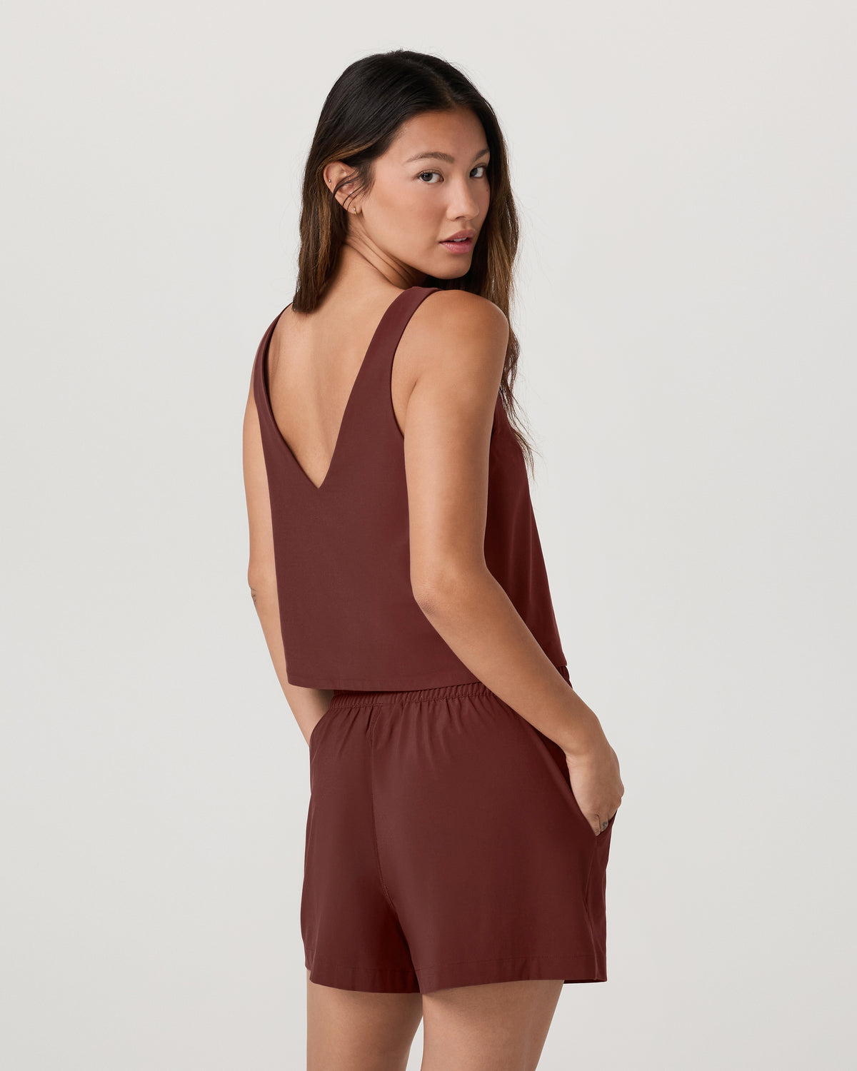 SL Villa Cropped Tank Women's Burnt Sienna Tank Top | Vuori discount - US 4966