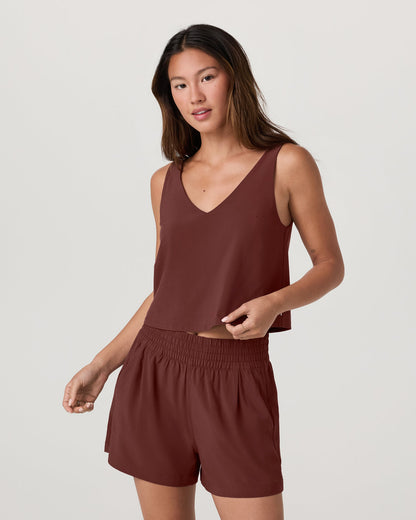SL Villa Cropped Tank Women's Burnt Sienna Tank Top | Vuori discount - US 4966