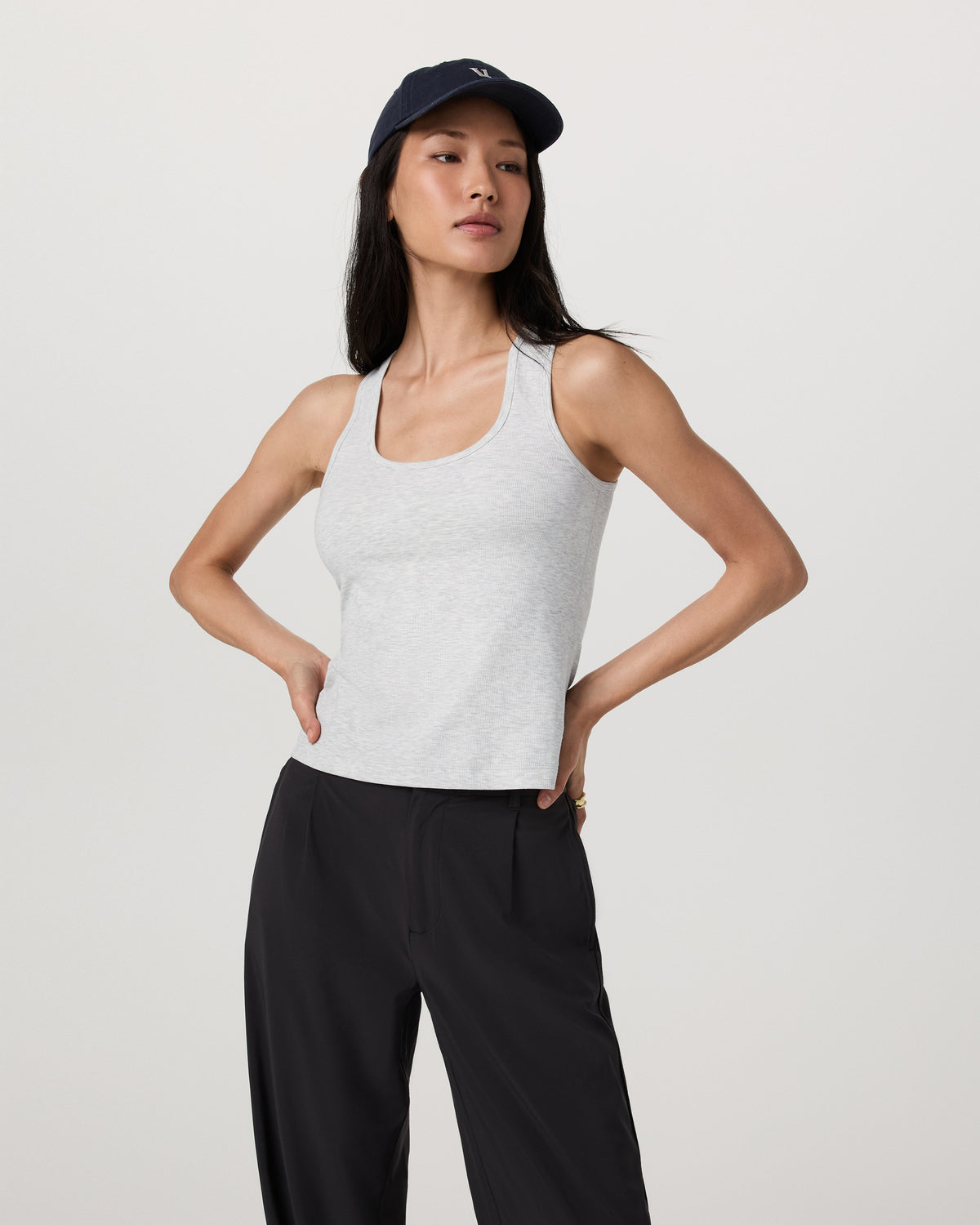 Pose Layering Tank Women's White Heather Grey Tank Top | Vuori outlet - US 9493