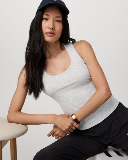 Pose Layering Tank Women's White Heather Grey Tank Top | Vuori outlet - US 9493