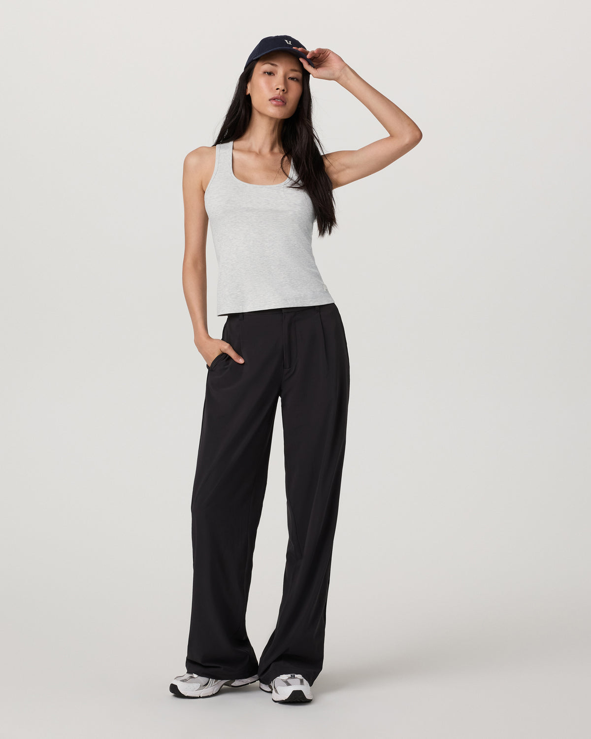 Pose Layering Tank Women's White Heather Grey Tank Top | Vuori outlet - US 9493