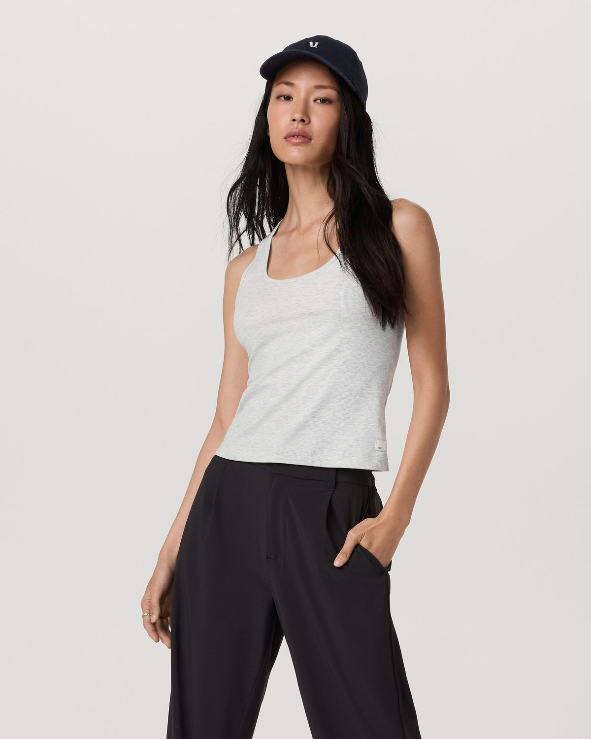 Pose Layering Tank Women's White Heather Grey Tank Top | Vuori outlet - US 9493