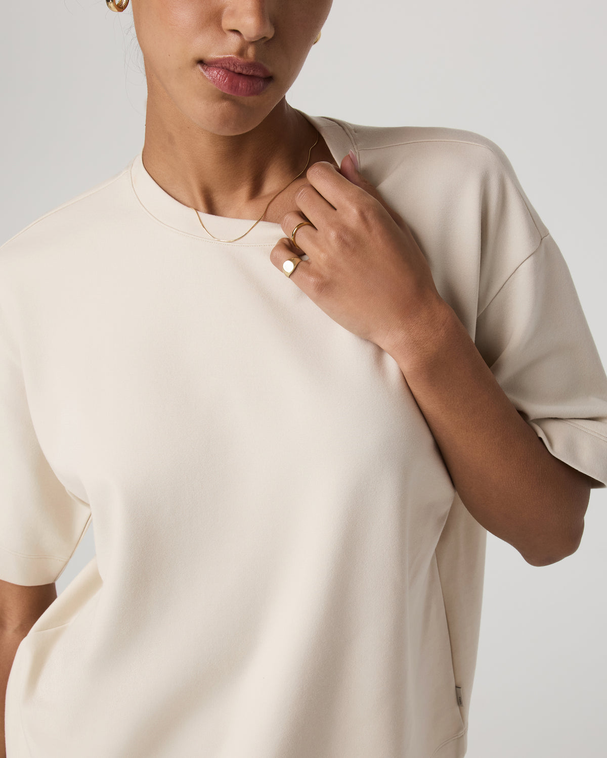 Short Sleeve Maven Oversized Tee Women's Bone Tee Shirt | Vuori sale - US 8445