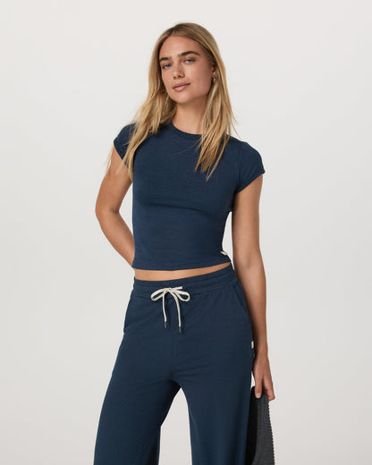 Women's Short Sleeve Halo Baby Tee Blue Coast Heather | Vuori online - US 1879