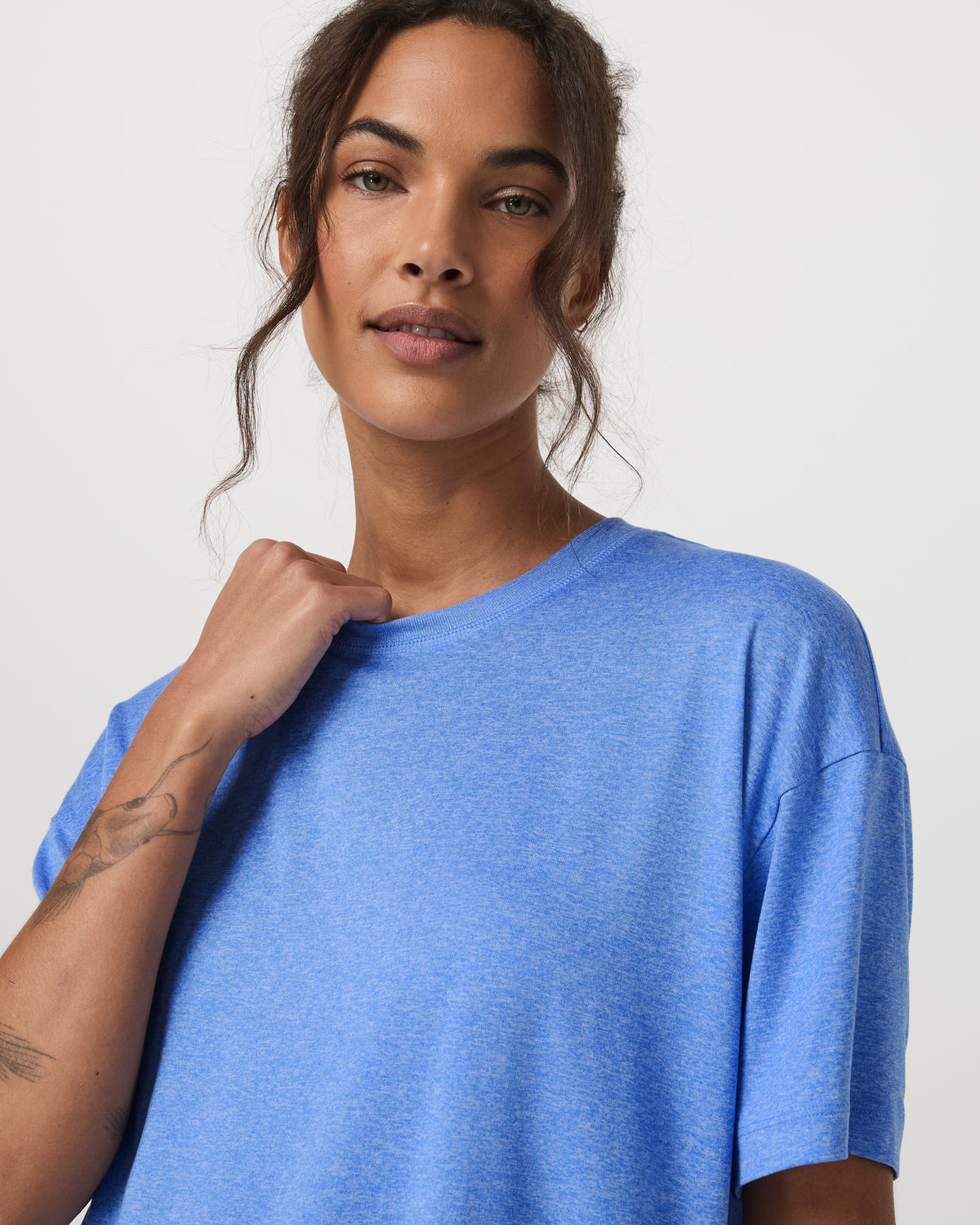 Energy Tee Long Women's Riviera Blue Heather Tee Shirt | Vuori onsale - US 3662