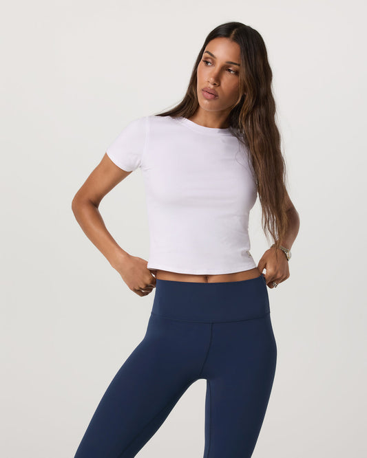 Pose Fitted Tee White Rib Knit Tee Clothing | Vuori sale - US 6402