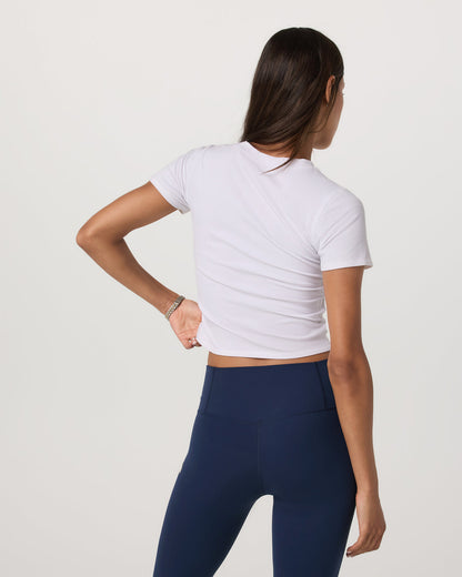 Pose Fitted Tee White Rib Knit Tee Clothing | Vuori sale - US 6402