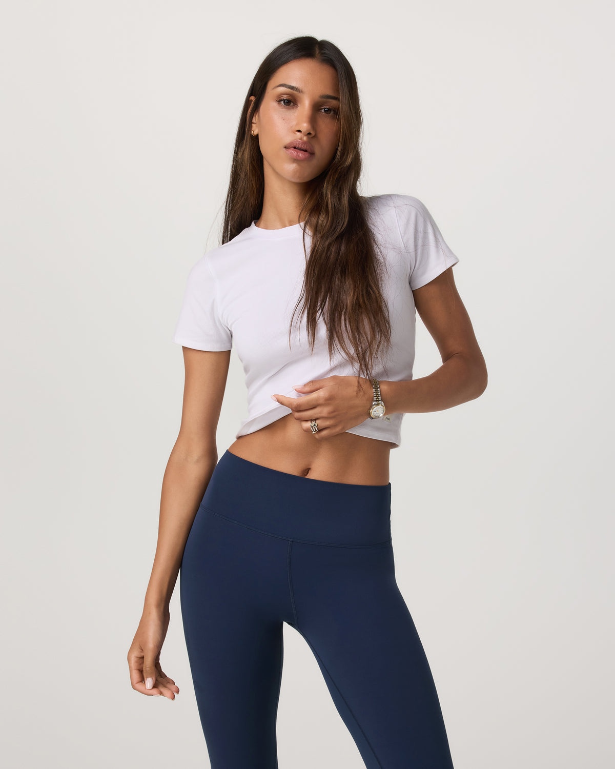 Pose Fitted Tee White Rib Knit Tee Clothing | Vuori sale - US 6402