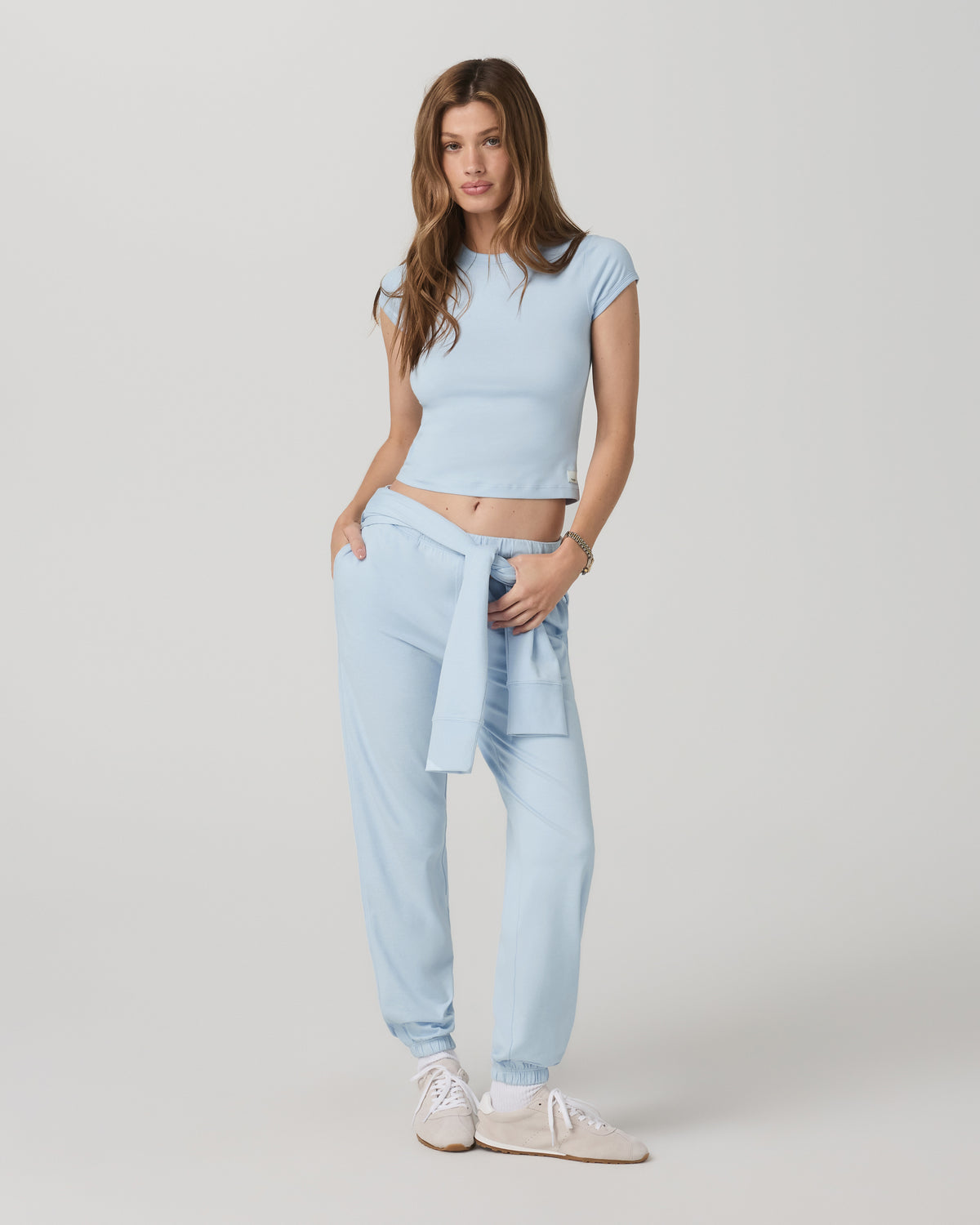 Halo Baby Tee Women's Soft Sky Heather Fitted Tee Shirt | Vuori online - US 4583