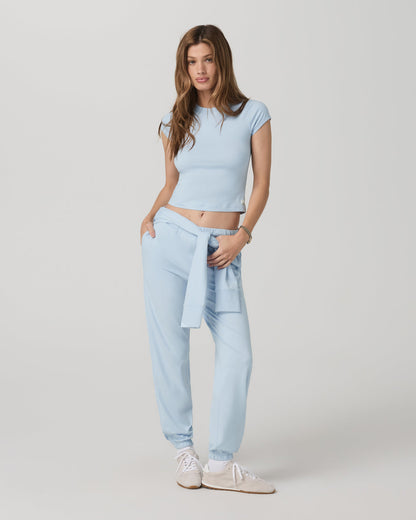 Halo Baby Tee Women's Soft Sky Heather Fitted Tee Shirt | Vuori online - US 4583
