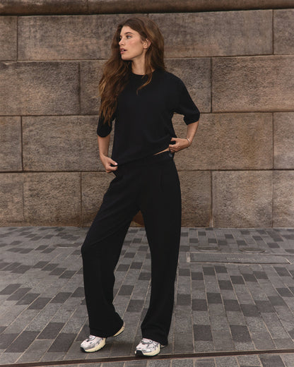 Short Sleeve Maven Oversized Tee Women's Black T-Shirt | Vuori shop - US 9592