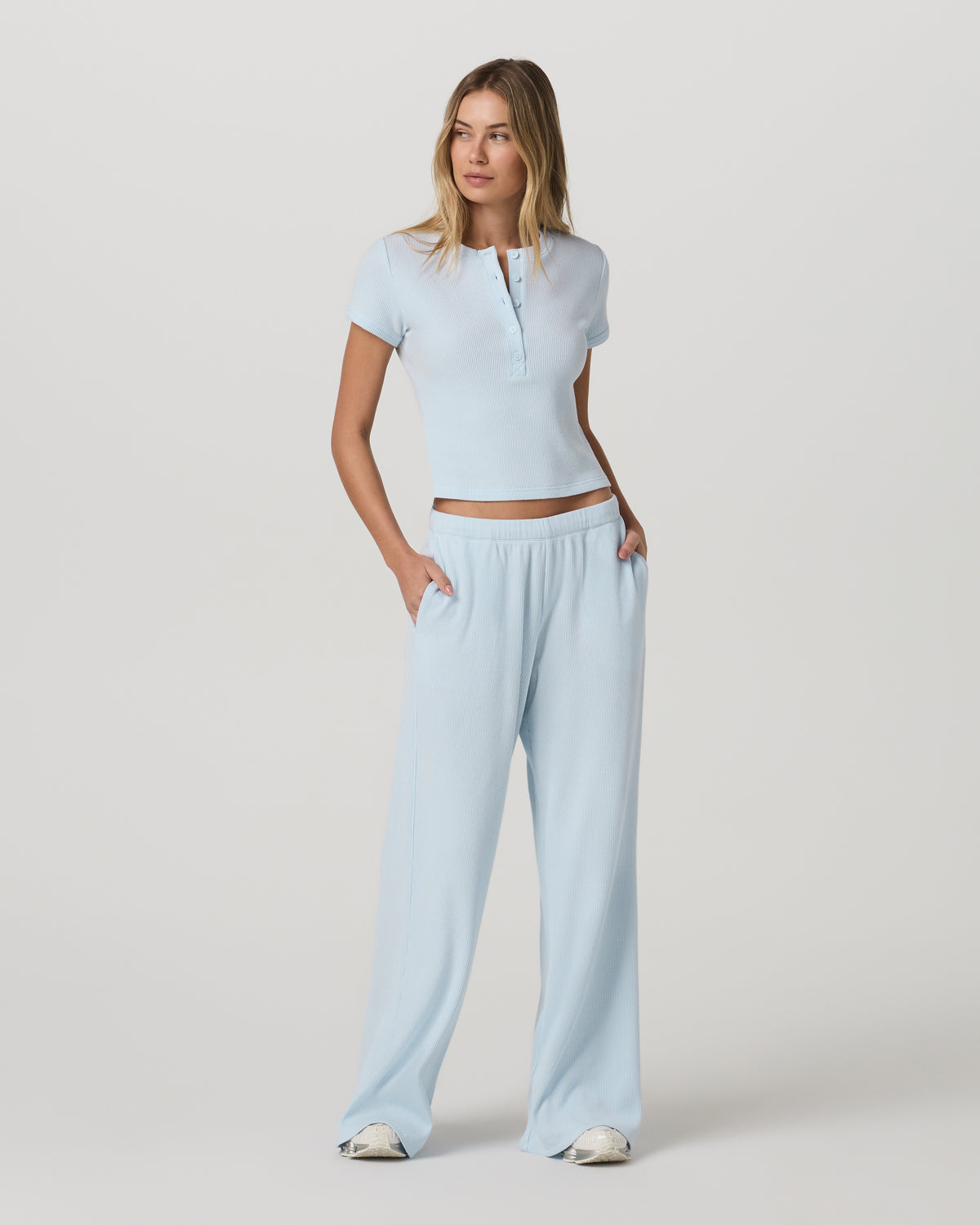 Short Sleeve Waffle Baby Tee Women's Soft Sky Tee Shirt | Vuori online - US 7121