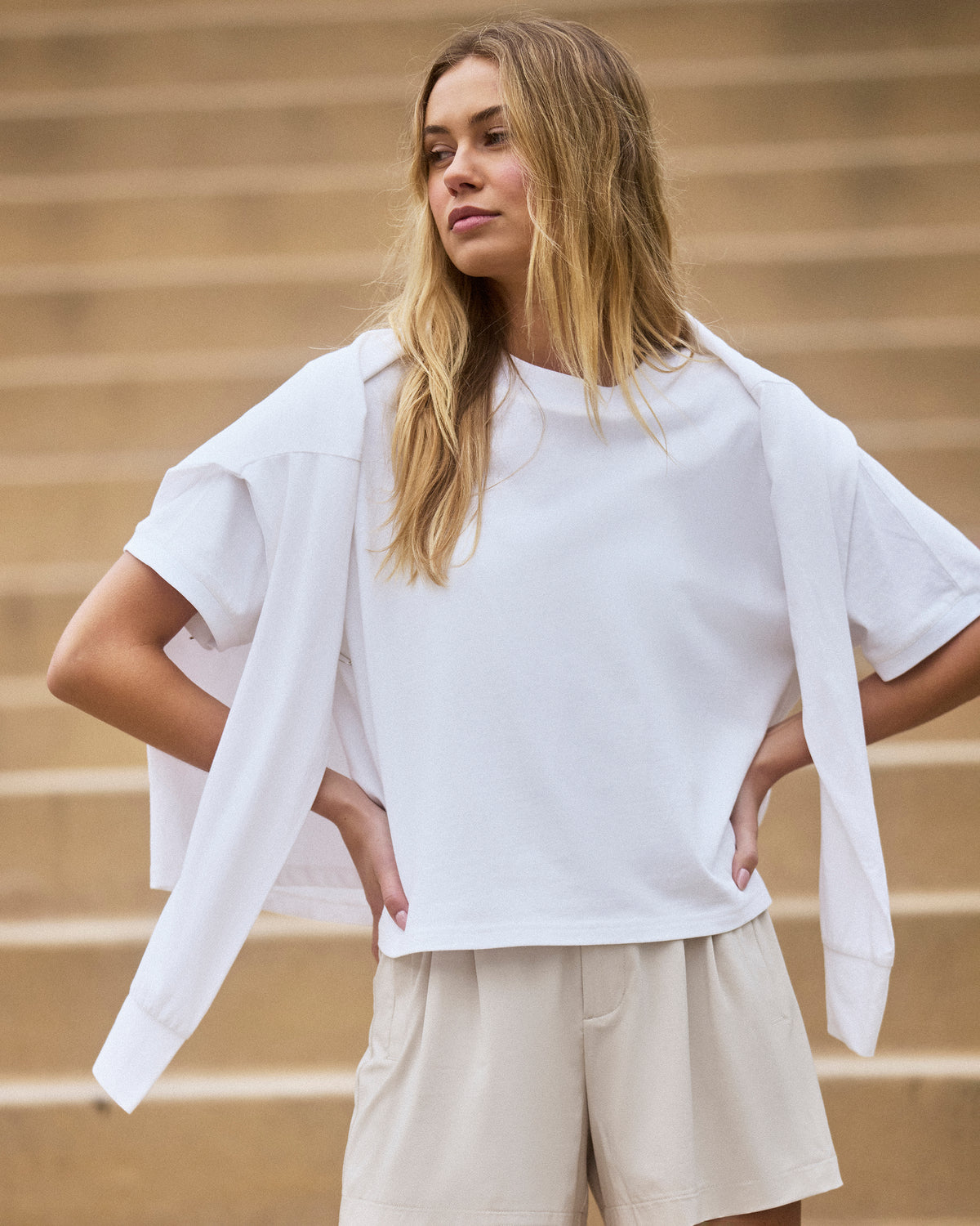 Short Sleeve Heavyweight Oversized Cotton Tee White | Vuori outlet - US 8722