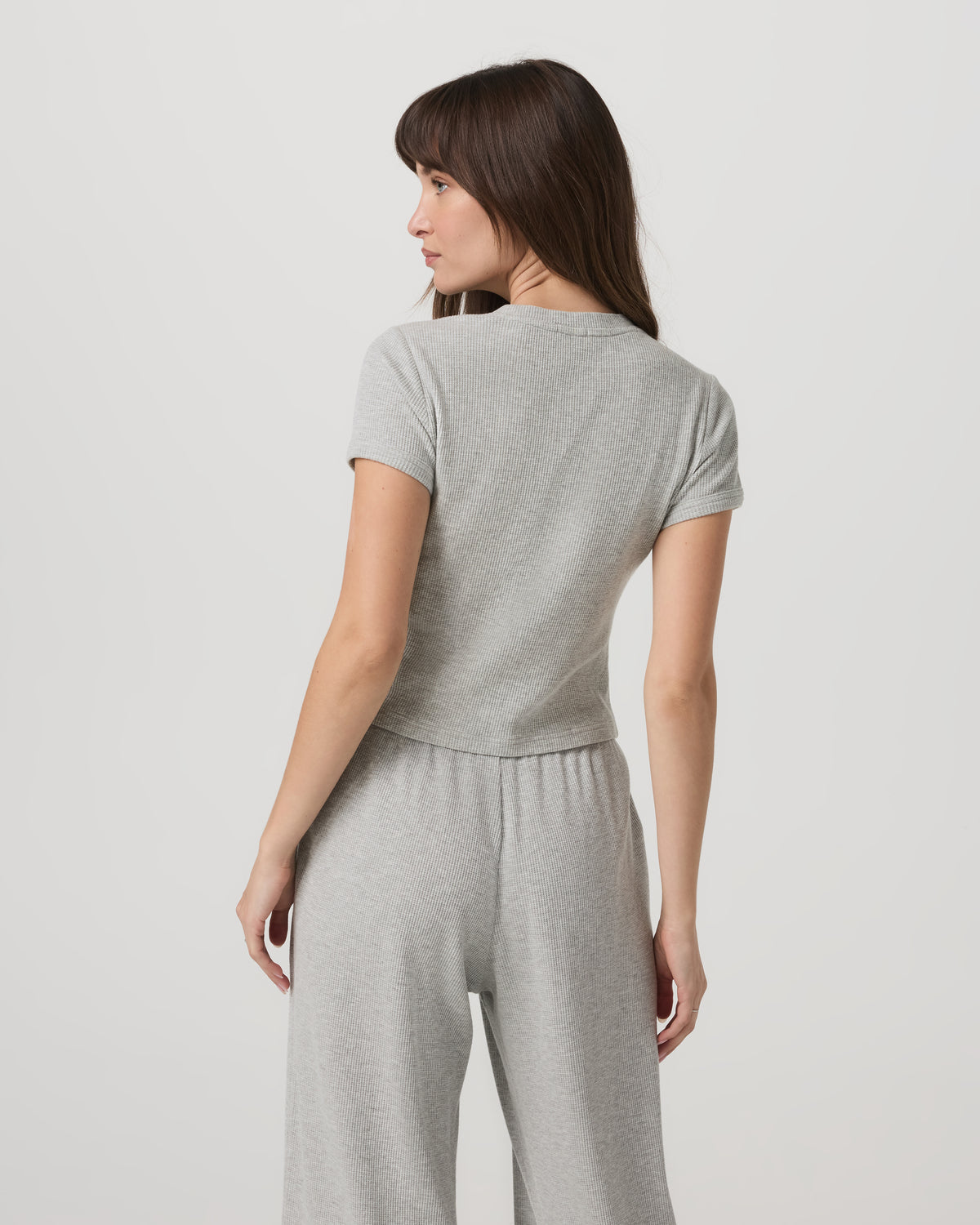 Women's Short Sleeve Waffle Baby Tee Light Heather Grey | Vuori shop - US 4385