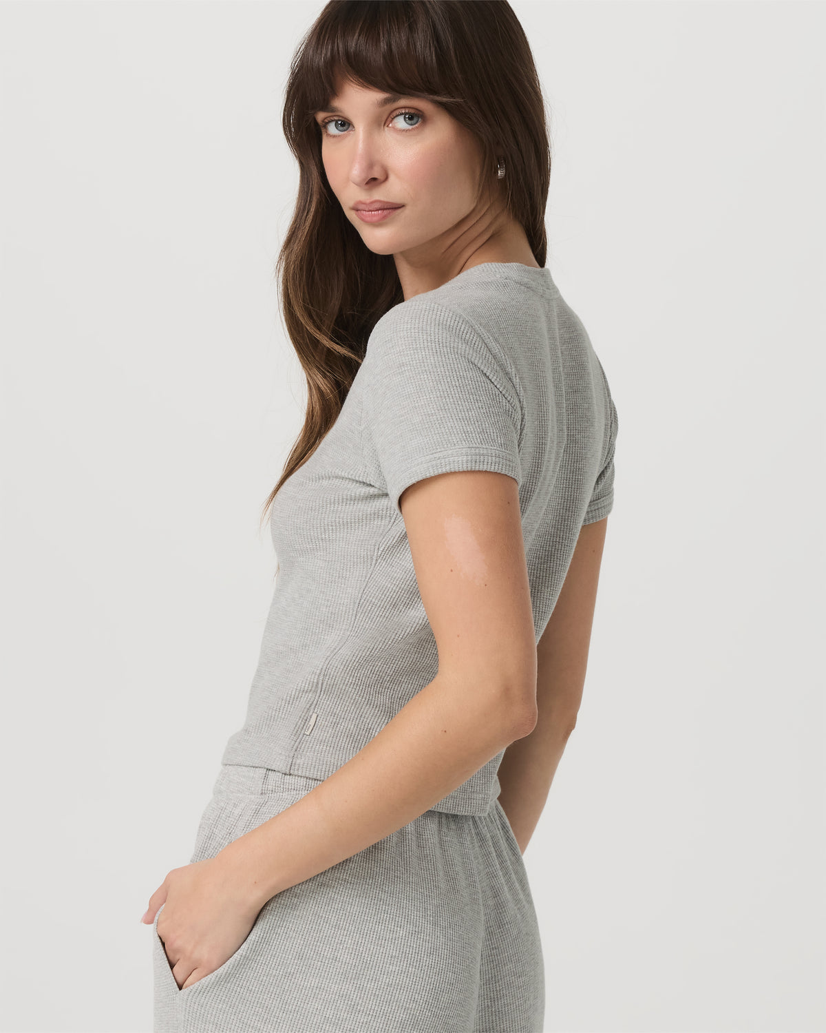 Women's Short Sleeve Waffle Baby Tee Light Heather Grey | Vuori shop - US 4385
