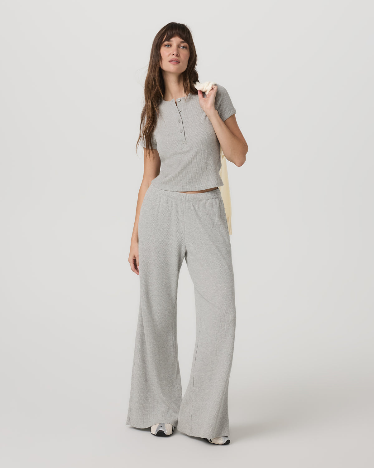 Women's Short Sleeve Waffle Baby Tee Light Heather Grey | Vuori shop - US 4385