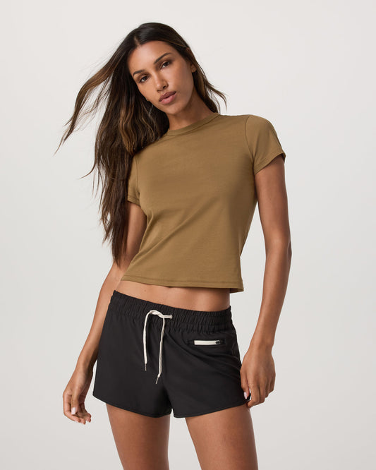 Short Sleeve Feather Classic Tee Women's Rum T-Shirt | Vuori onsale - US 5157