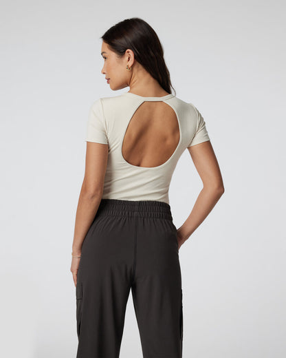 Short Sleeve Pose Bodysuit Milkweed Ribbed Bodysuit | Vuori discount - US 7979