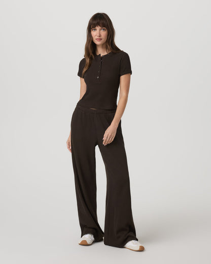 Short Sleeve Waffle Baby Tee Women's Dark Java T-Shirt | Vuori outlet - US 3434