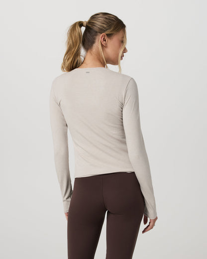 Long Sleeve Pose Twin Cardigan Women's Ecru Heather Top | Vuori discount - US 2612
