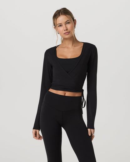 Vuori AllTheForm™ Wrap Top Women's Black Wrap Top | Vuori outlet - US 2532