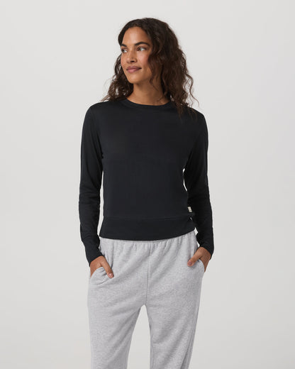 Daydream Crew Lightweight Black Long Sleeve Shirt | Vuori shop - US 9284