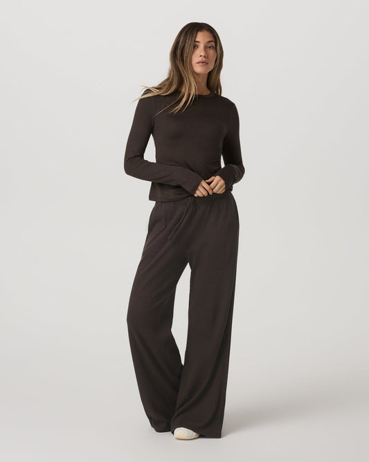Long Sleeve Halo Essential Crew Tee Dark Java Heather | Vuori onsale - US 6043