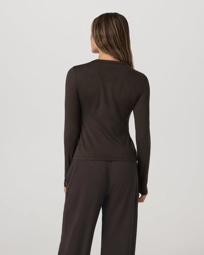 Long Sleeve Halo Essential Crew Tee Dark Java Heather | Vuori onsale - US 6043